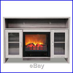 42.5 1250W Adjustable Electric Fireplace TV Stand Console Heater Center Storage