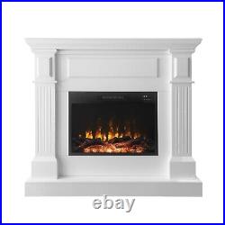 42.5 Electric Fireplace with Mantel, Freestanding Heater with Remote Control