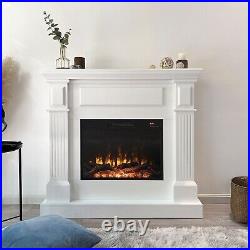 42.5 Electric Fireplace with Mantel, Freestanding Heater with Remote Control