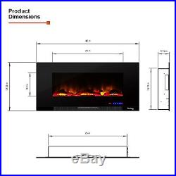 42 Ultra-slim LED Wall-mount Electric Fireplace With 9 Color Ambiance Options