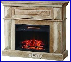 42 in. Electric Fireplace TV Stand Media Center Shelf Mantel Heater Remote Heat