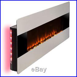 48 Freestanding Wall Mount Electric Fireplace Heater 3D Flames Remote withLogs