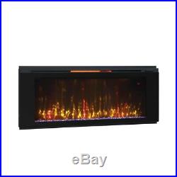 48 Slim Wall Mount Electric Fireplace Decorative Glass Heater Chic Hanging LED