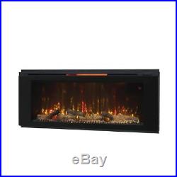 48 Slim Wall Mount Electric Fireplace Decorative Glass Heater Chic Hanging LED