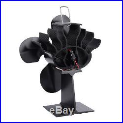 4-Blade Heat Powered Wood Stove Fan for Heaters Air flow Fireplace Blower Fan