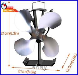 4blade Heat Powered Stove Fan For Wood / Log Burner/fireplace Eco Friendlysilve