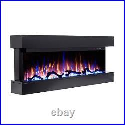 50 55 Inch Led Hd+ Panoramic Mantel 3 Sided Glass Wall Mounted Electric Fire