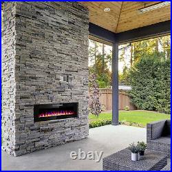 50 Electric Fireplace, Recessed&Wall Mounted, Ultra Thin$Low Noise, Remote Control
