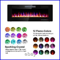 50 Electric Fireplace, Recessed&Wall Mounted, Ultra Thin$Low Noise, Remote Control