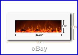 50 Electric Fireplace Wall Mounted White withHeat 400 sq ft Touchstone 80002