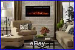 50 Inch Electric Fireplace Insert Wall Heater Mount Recessed Heaters Living Room