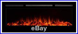 50 Inch Electric Fireplace Insert Wall Heater Mount Recessed Heaters Living Room