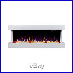 50 Inch Led Flames Modern Mantel Glass Wall Mounted Electric Fire Fireplace 2018