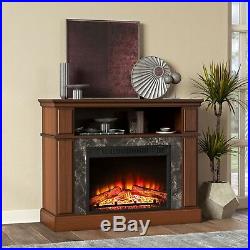 50 TV Stand Media Fireplace Electric Heater Wood Entertainment Storage Console
