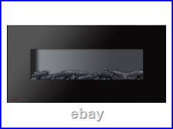 50 inch Black Electric Wall Fireplace Logs IGNIS Royal