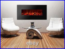 50 inch Black Electric Wall Fireplace Logs IGNIS Royal