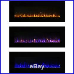 54 Home Electric Fireplace Wall Mounted LED Fire & Ice Flame Heater With Remote