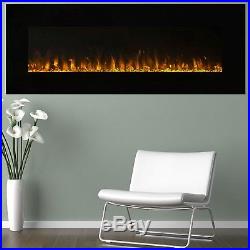 54 Home Electric Fireplace Wall Mounted LED Fire & Ice Flame Heater With Remote