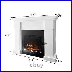 55.12 Electric Fireplace with Mantel, 1500W Freestanding Heater Remote Control