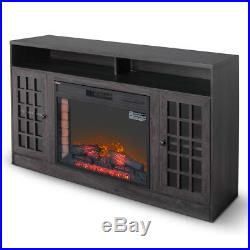 59 Corner Media Infrared Electric Fireplace Heater with Mantel, Grey Finish