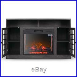 59 Corner Media Infrared Electric Fireplace Heater with Mantel, Grey Finish