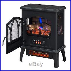 5,200BTU Electric Infrared Space Heater Quartz Chimney Fireplace Room Thermostat