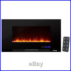 60 Ultra-slim LED Wall-mount Electric Fireplace With 9 Color Ambiance Options