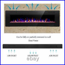 60 inch Recessed and Wall Mounted Electric Fireplace, Low Noise, Ultrathin
