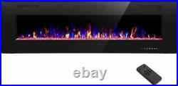 68 Electric Fireplace, Recessed Wall Mounted and in-Wall Fireplace Heater