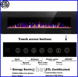 68 Electric Fireplace, Recessed Wall Mounted and in-Wall Fireplace Heater