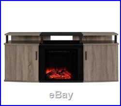 70 TV Stand Media Fireplace Electric Heater Wood Entertainment Storage Console