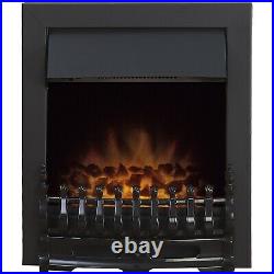 Adam Blenheim Black Inset Electric Fire Coal Heater Heating Real Flame Effect