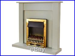 Adam Fireplace Suite in Cream with Blenheim Electric Fire in Brass, 43 Inch