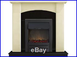 Adam Fireplace Suite in Cream with Colorado Electric Fire in Black, 39 Inch