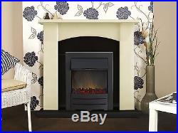 Adam Fireplace Suite in Cream with Colorado Electric Fire in Black, 39 Inch