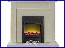 Adam Fireplace Suite in Cream with Colorado Electric Fire in Black, 43 Inch