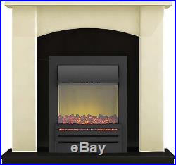 Adam Fireplace Suite in Cream with Electric Fire in Black, 39 Inch