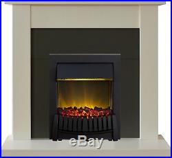 Adam Fireplace Suite in Cream with Electric Fire in Black, 43 Inch