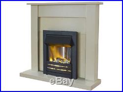 Adam Fireplace Suite in Cream with Helios Electric Fire in Black, 43 Inch