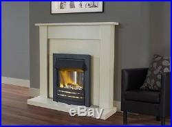 Adam Fireplace Suite in Cream with Helios Electric Fire in Black, 43 Inch