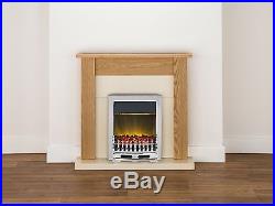 Adam Fireplace Suite in Oak with Blenheim Electric Fire in Chrome, 43 Inch