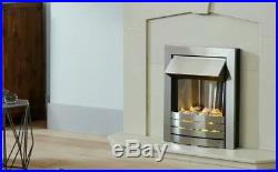 @ Adam Helios Electric Inset Fireplace Fire Brushed Steel 1 & 2 kw heater 6421