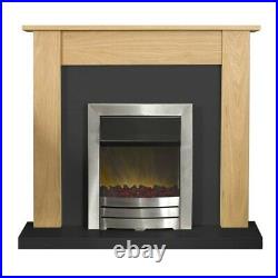 Adam Southwold Fireplace Suite in Oak and Black with Colorado Electric Fire i