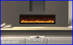 Amantii BI-60-Deep Panorama Series Built In Linear Electric Fireplace Fire & Ice