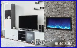 Amantii Bi-40-Slim Panorama Series Linear Electric Fireplace Built In Fire & Ice