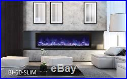 Amantii Bi-60-Slim Panorama Series Electric Fireplace Built In With Heat Fire&Ice