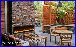 Amantii Indoor/Outdoor Panorama Series Slim Electric Fireplace, 72 Inch, New