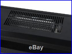 Black 28'' Embeded Insert Fireplace Heater Fan Adjust Log Flame Glass Timer Set