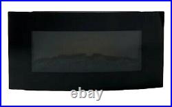 Blyss Dovhy Curved Glass Front Panel Black 1.8Kw Electric Fire Remote Control