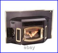 Breckwell Blazer Fireplace insert SP24i with brushed nickel trim kit, ceramic logs